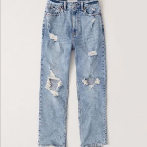 Abercrombie Ultra High Rose Ankle Straight Jeans